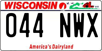 WI license plate 044NWX