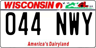 WI license plate 044NWY