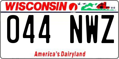 WI license plate 044NWZ
