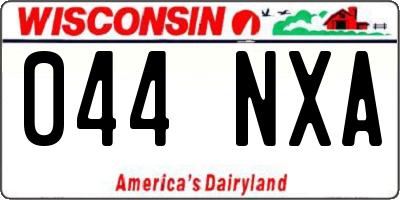 WI license plate 044NXA