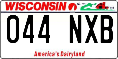 WI license plate 044NXB