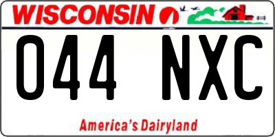 WI license plate 044NXC
