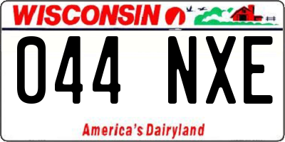 WI license plate 044NXE