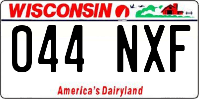 WI license plate 044NXF