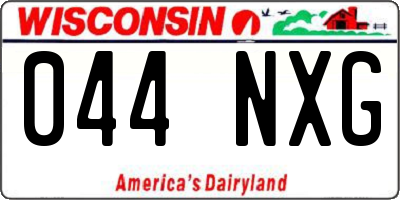 WI license plate 044NXG
