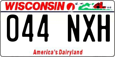 WI license plate 044NXH