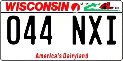 WI license plate 044NXI