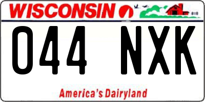 WI license plate 044NXK