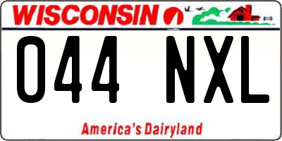 WI license plate 044NXL