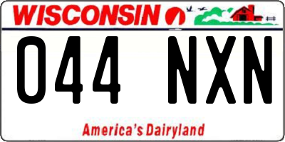 WI license plate 044NXN