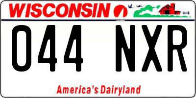 WI license plate 044NXR