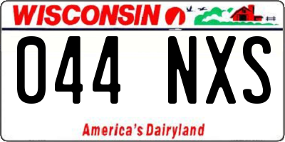 WI license plate 044NXS