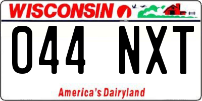 WI license plate 044NXT