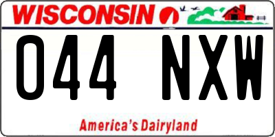 WI license plate 044NXW