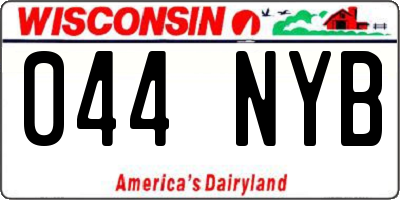 WI license plate 044NYB
