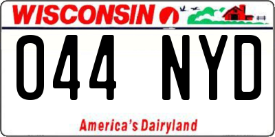 WI license plate 044NYD