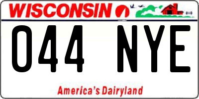 WI license plate 044NYE