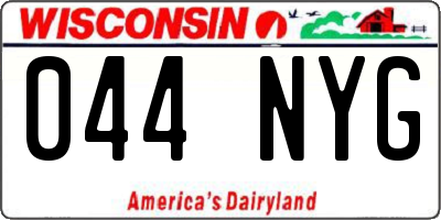 WI license plate 044NYG