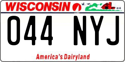 WI license plate 044NYJ