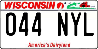 WI license plate 044NYL