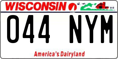 WI license plate 044NYM