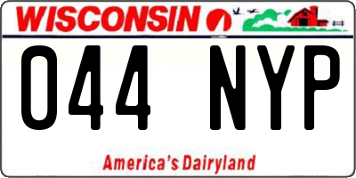 WI license plate 044NYP