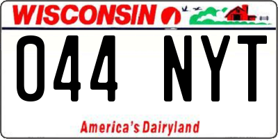 WI license plate 044NYT