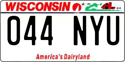 WI license plate 044NYU