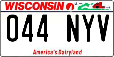 WI license plate 044NYV