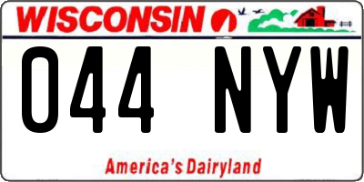 WI license plate 044NYW