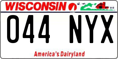 WI license plate 044NYX