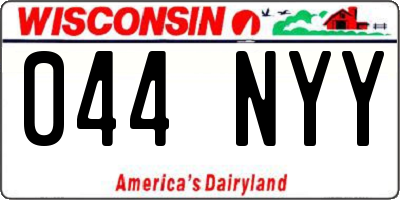 WI license plate 044NYY