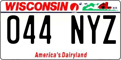 WI license plate 044NYZ