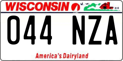 WI license plate 044NZA