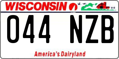 WI license plate 044NZB