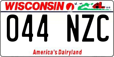 WI license plate 044NZC