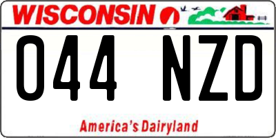 WI license plate 044NZD