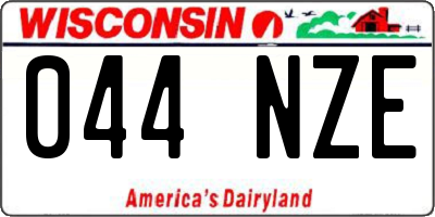 WI license plate 044NZE