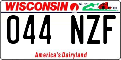 WI license plate 044NZF