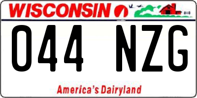 WI license plate 044NZG