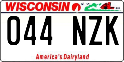 WI license plate 044NZK
