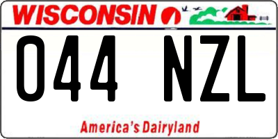 WI license plate 044NZL