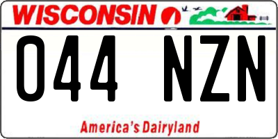 WI license plate 044NZN
