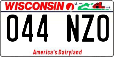 WI license plate 044NZO