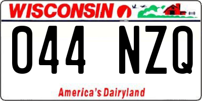 WI license plate 044NZQ