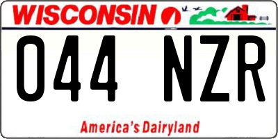 WI license plate 044NZR