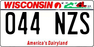 WI license plate 044NZS