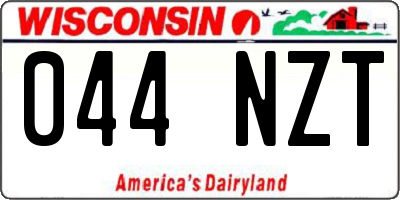 WI license plate 044NZT