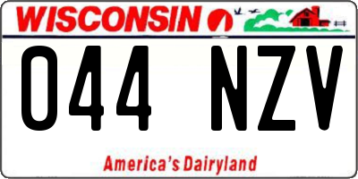 WI license plate 044NZV