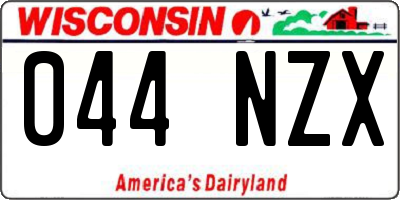 WI license plate 044NZX